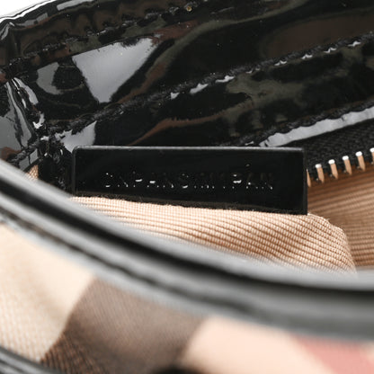 Burberry Patent Supernova Check Link Stirrup Small Bag Black 7 of 11