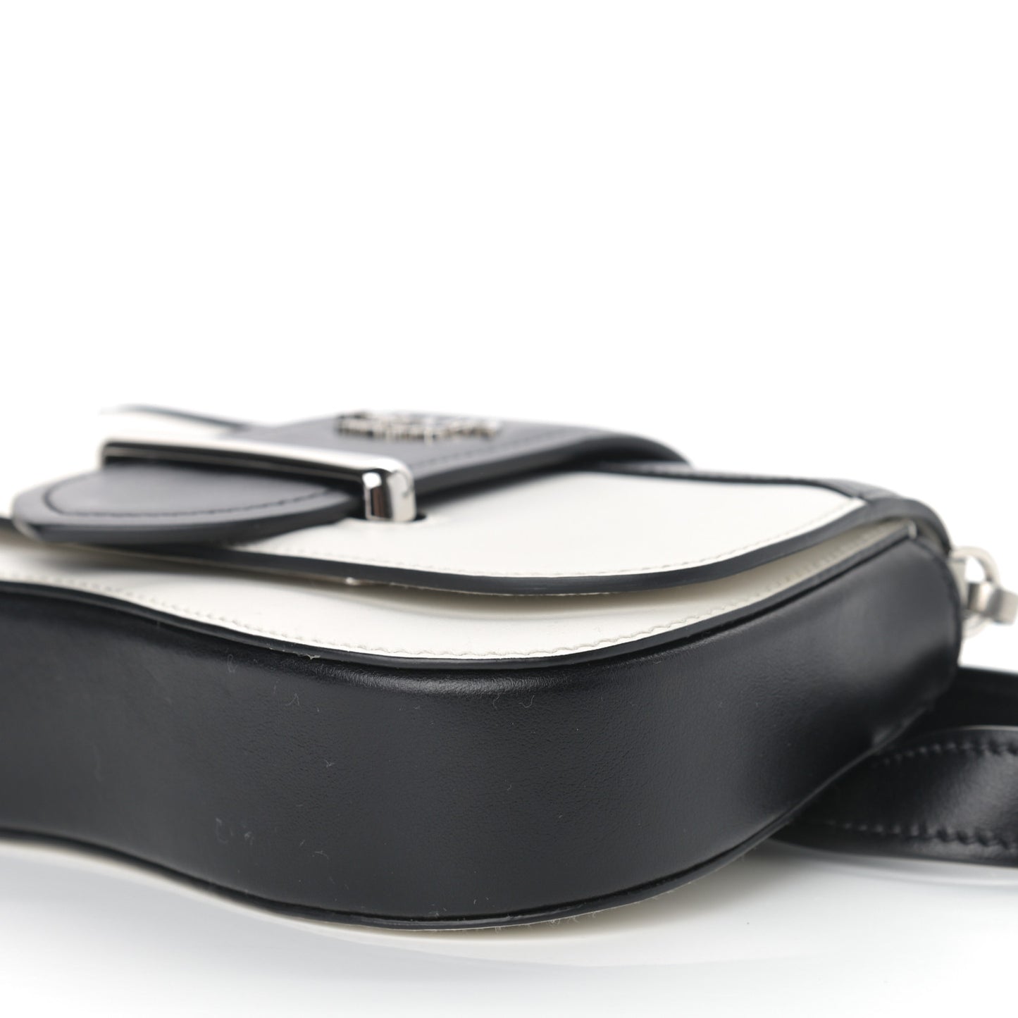City Calfskin Sidonie Belt Bag White Black