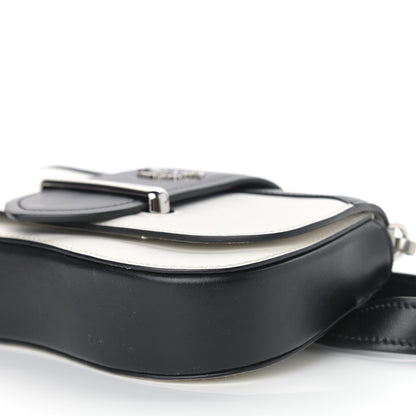 Prada City Calfskin Sidonie Belt Bag White Black 9 of 10