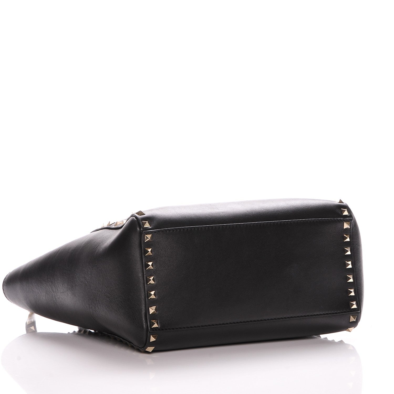 Valentino Garavani Vitello Rockstud Double Handle Tote Black 4 of 7