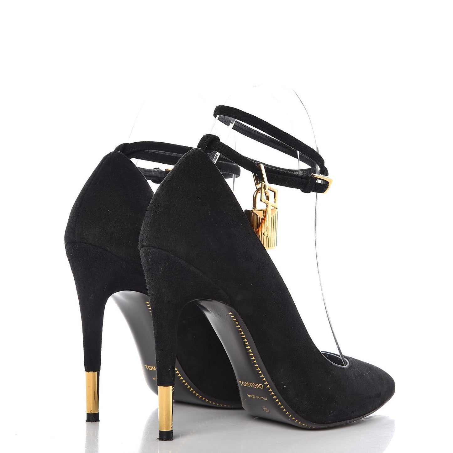 Suede Ankle-Lock Pumps 35 Black