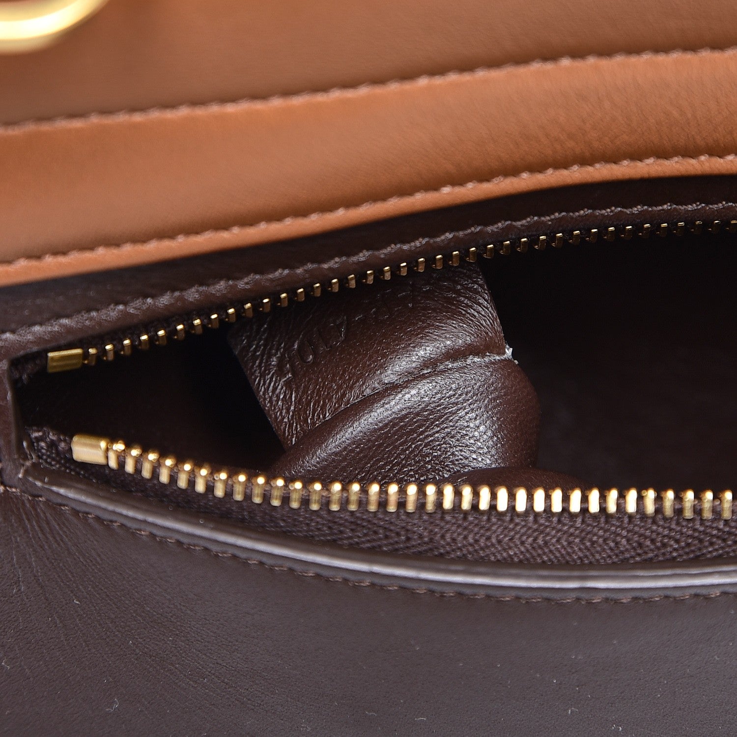 Celine Satin Baby Grained Calfskin Small Tri-Color Trapeze Tan 8 of 8