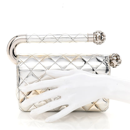 Chanel Metallic Lambskin Quilted Mini Around the World Flap Silver 2 of 20