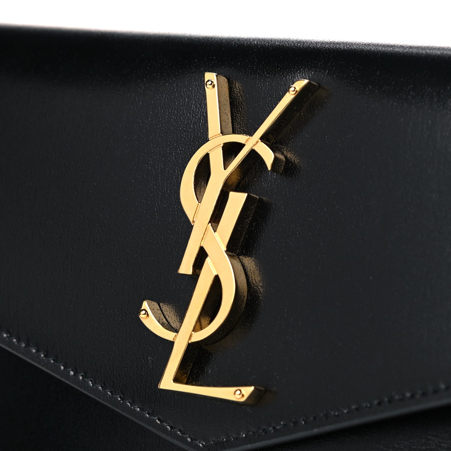 Saint Laurent Smooth Shiny Calfskin Monogram Uptown Pouch Black 14 of 16
