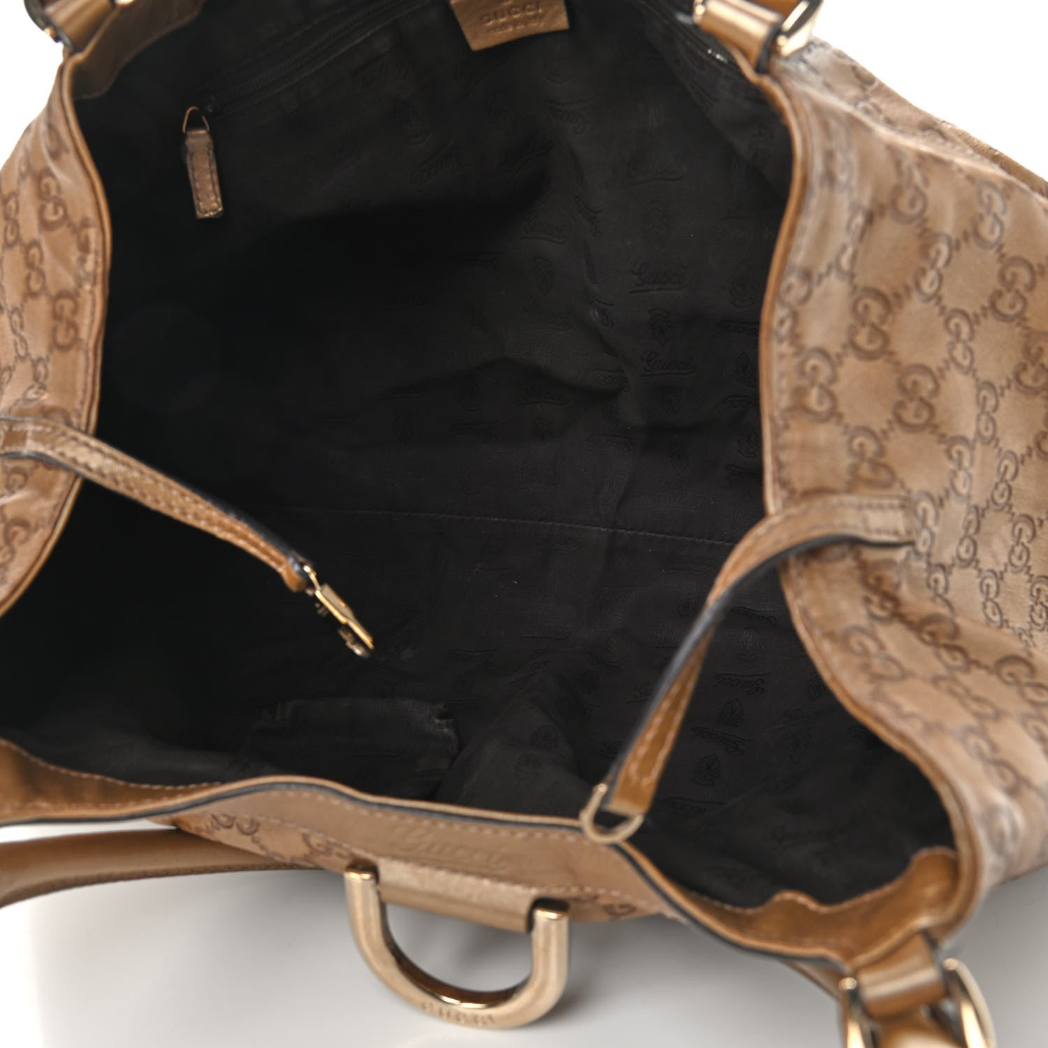 Gucci Metallic Guccissima Large D Gold Ring Hobo Gold 5 of 12