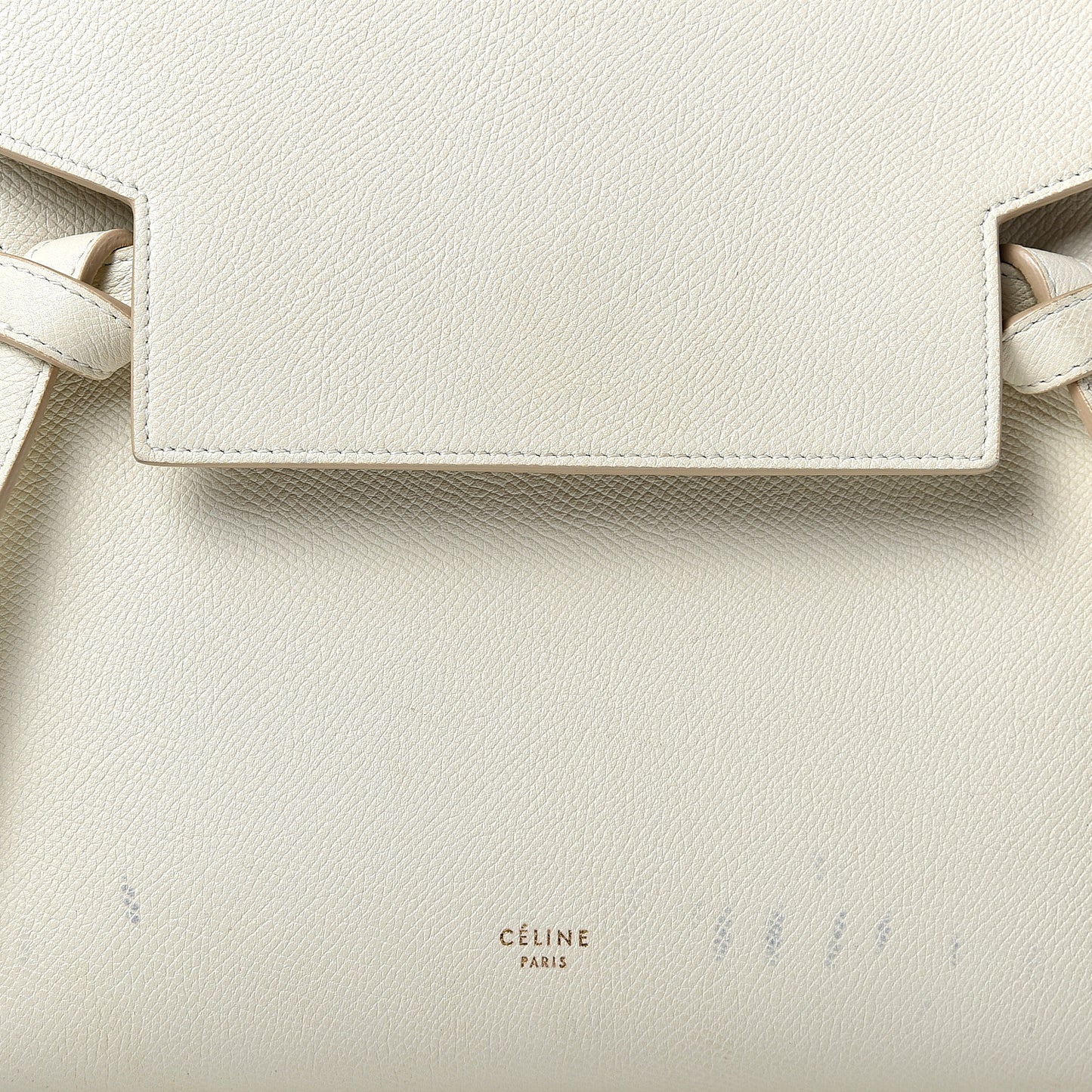 Grained Calfskin Micro Belt Bag White