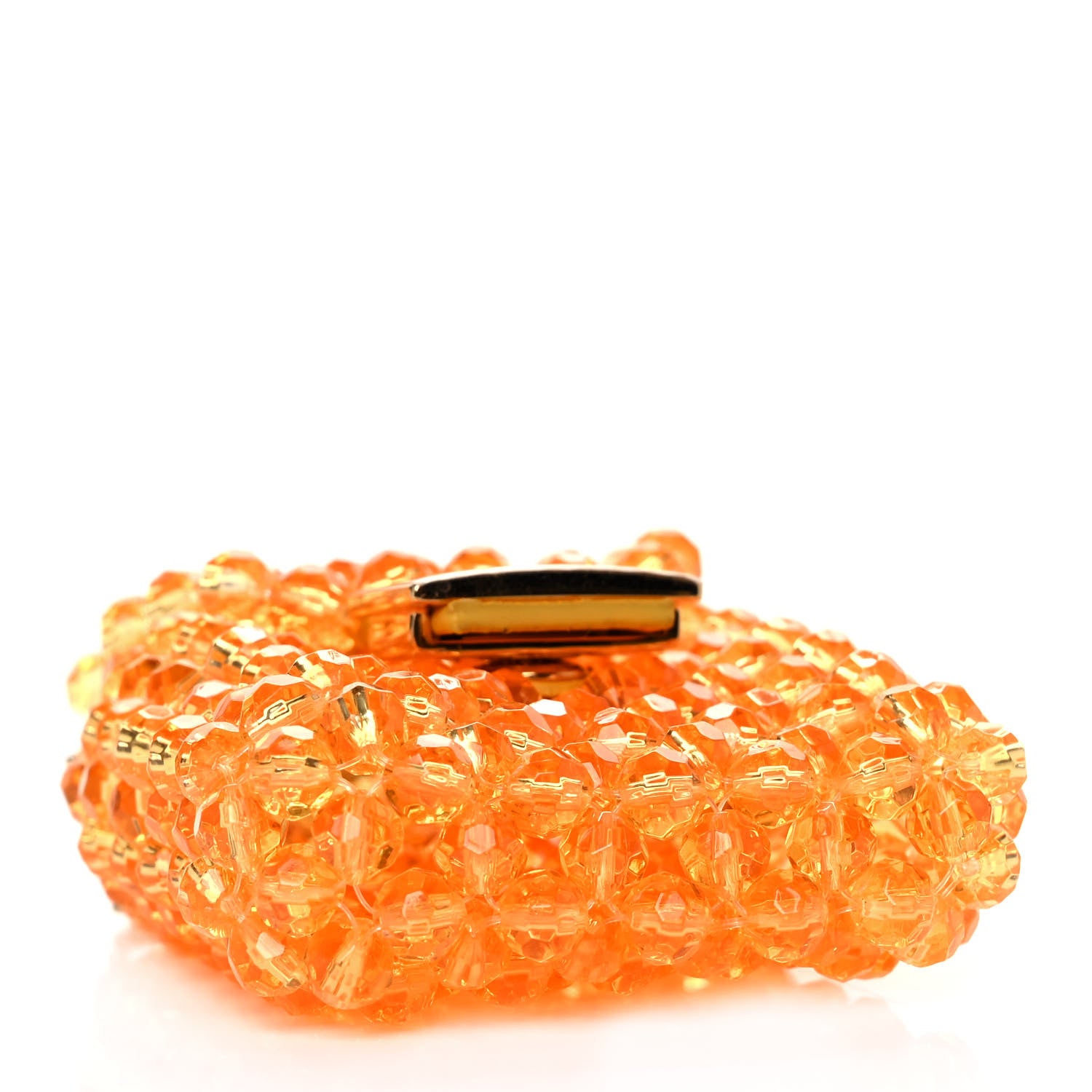 Fendi Glass Vitello King Beaded Mini Pico Baguette Charm Orange 4 of 9