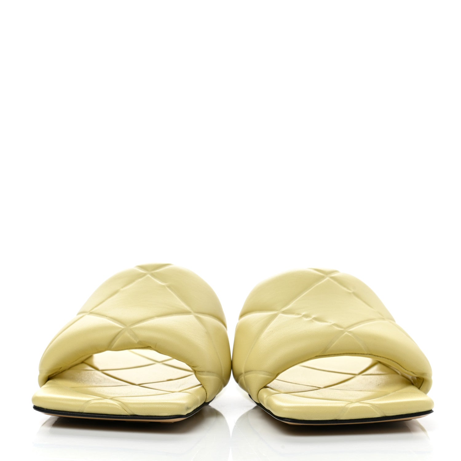 Bottega Veneta Nappa Quilted Rubber Lido Flat Sandals 39.5 Moon Beam 2 of 9