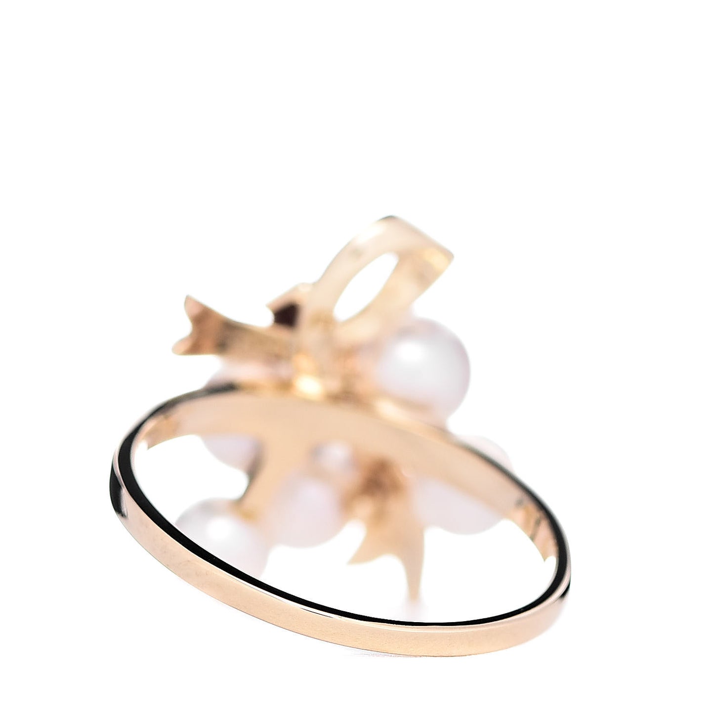 18K Yellow Gold Akoya Pearl 4.5-5mm Ribbon Ring 53 6.25