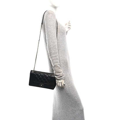 Chanel Sheepskin Quilted Medium Vintage Mademoiselle Flap Black 2 of 11