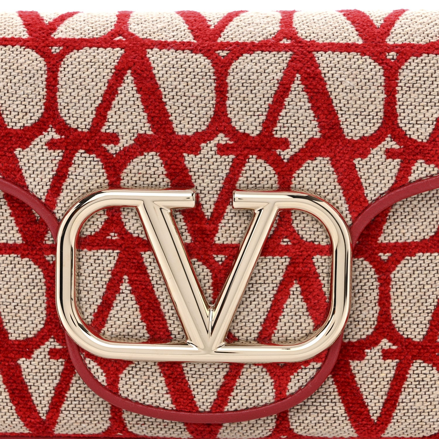 Valentino Garavani Toile Iconographe Goatskin Vlogo Small Loco Hobo Bag Natural Rosso Valentino 8 of 10
