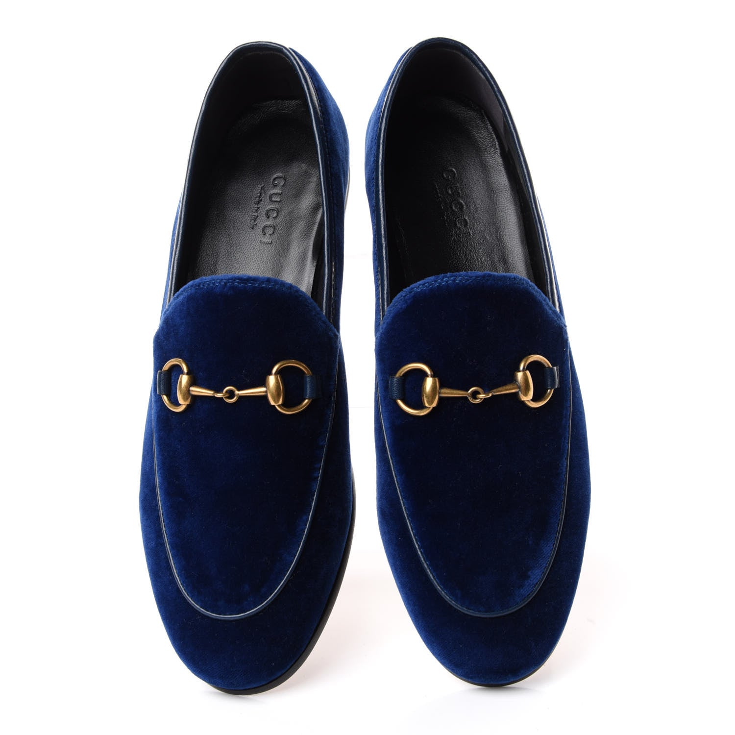 Gucci Velvet Horsebit Womens Jordaan Loafers 35.5 Blue Cobalt 5 of 11