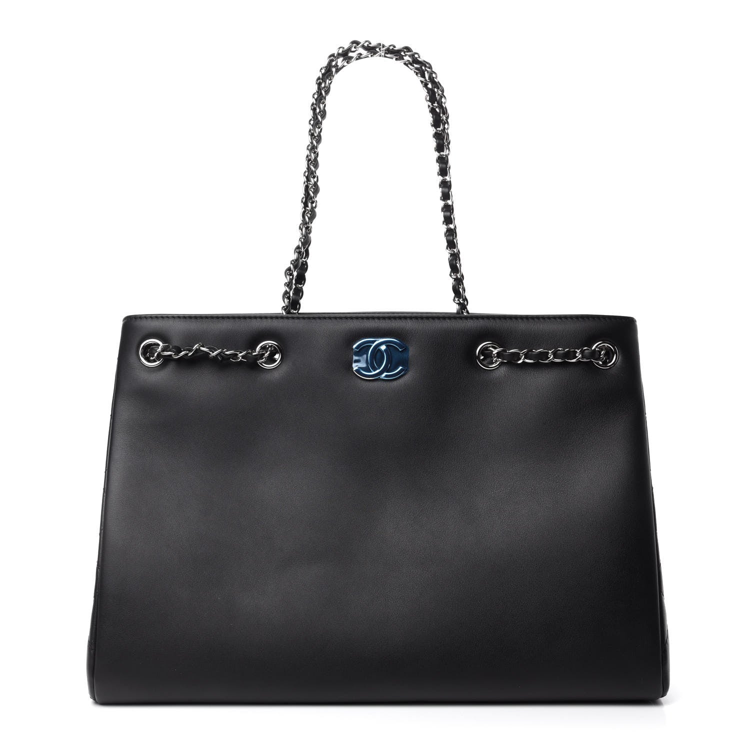Chanel Calfskin Woven Chain Large Shopping Bag Black 1 of 10