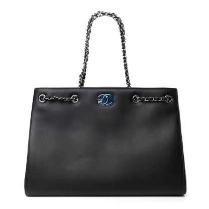 Chanel Calfskin Woven Chain Large Shopping Bag Black 1 of 10