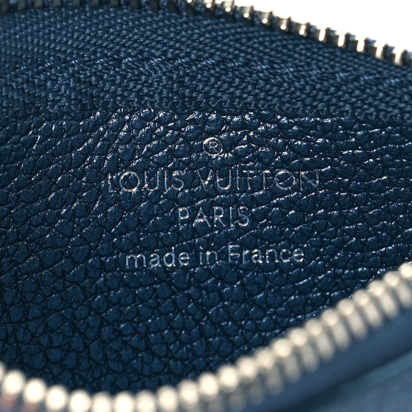 Metallic Empreinte Monogram Giant Key Pouch Navy Nacre