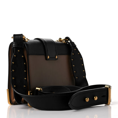 Prada City Calfskin Saffiano Cahier Bag Caramel Black 3 of 8