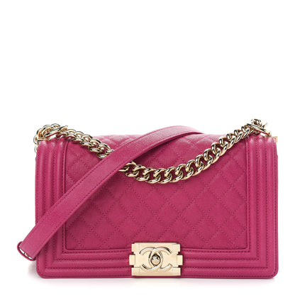 Chanel Caviar Quilted Medium Boy Flap Fuchsia 1 of 10