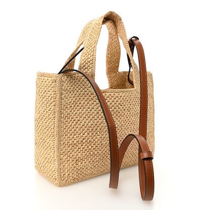Loewe X PAULA'S IBIZA Raffia Small Font Tote Natural Tan 3 of 9