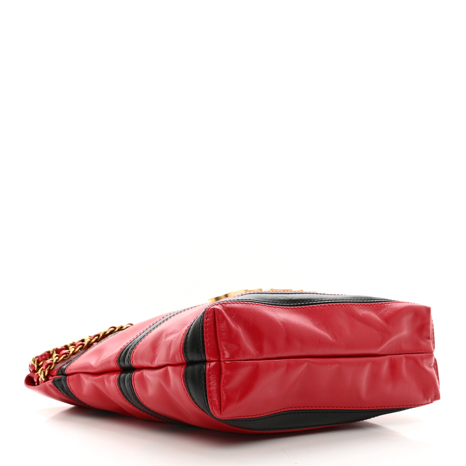 Chanel Shiny Calfskin Striped Mini Chanel 22 Red Black 4 of 10