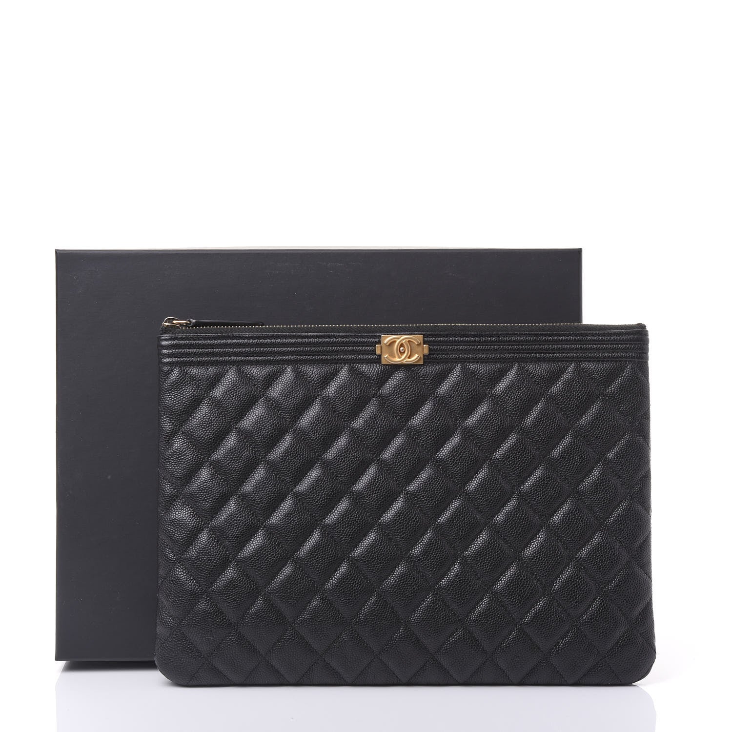 Chanel Caviar Quilted Medium Boy Cosmetic Case Black 10 of 10
