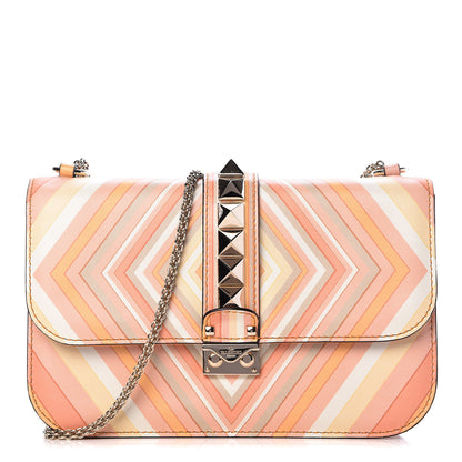 Valentino Garavani Vitello Native Couture 1975 Medium Glam Lock Rockstud Flap Mandarin Sorbet 1 of 12