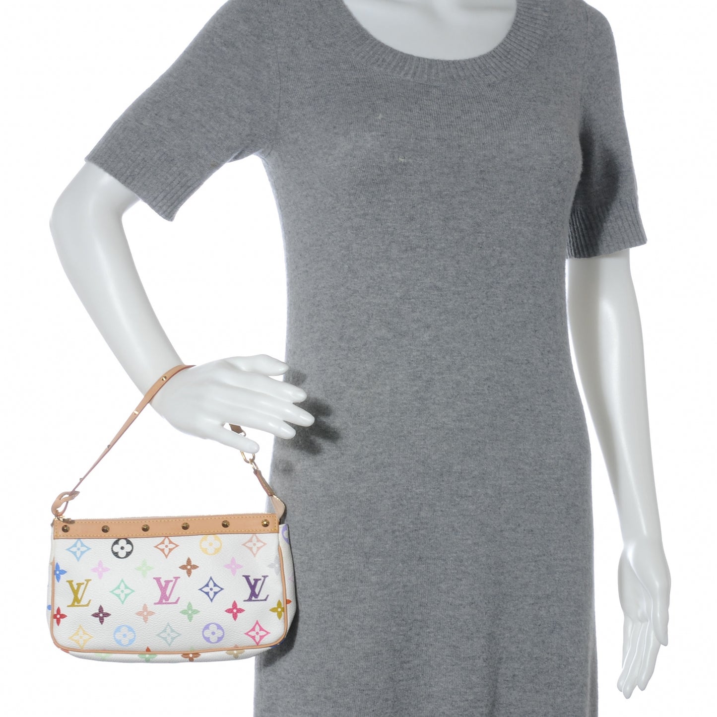 Monogram Multicolor Pochette Accessories White