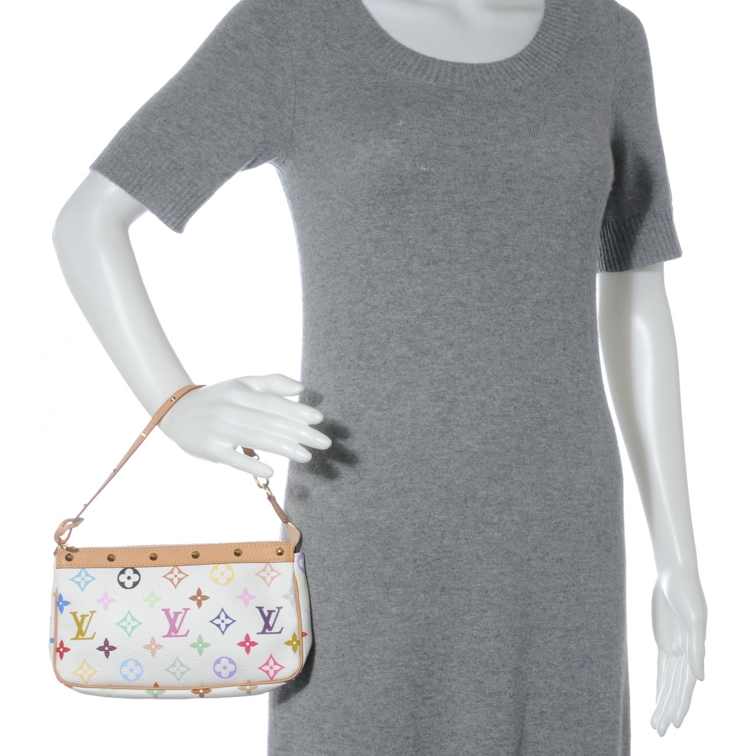 Louis Vuitton Monogram Multicolor Pochette Accessories White 2 of 7