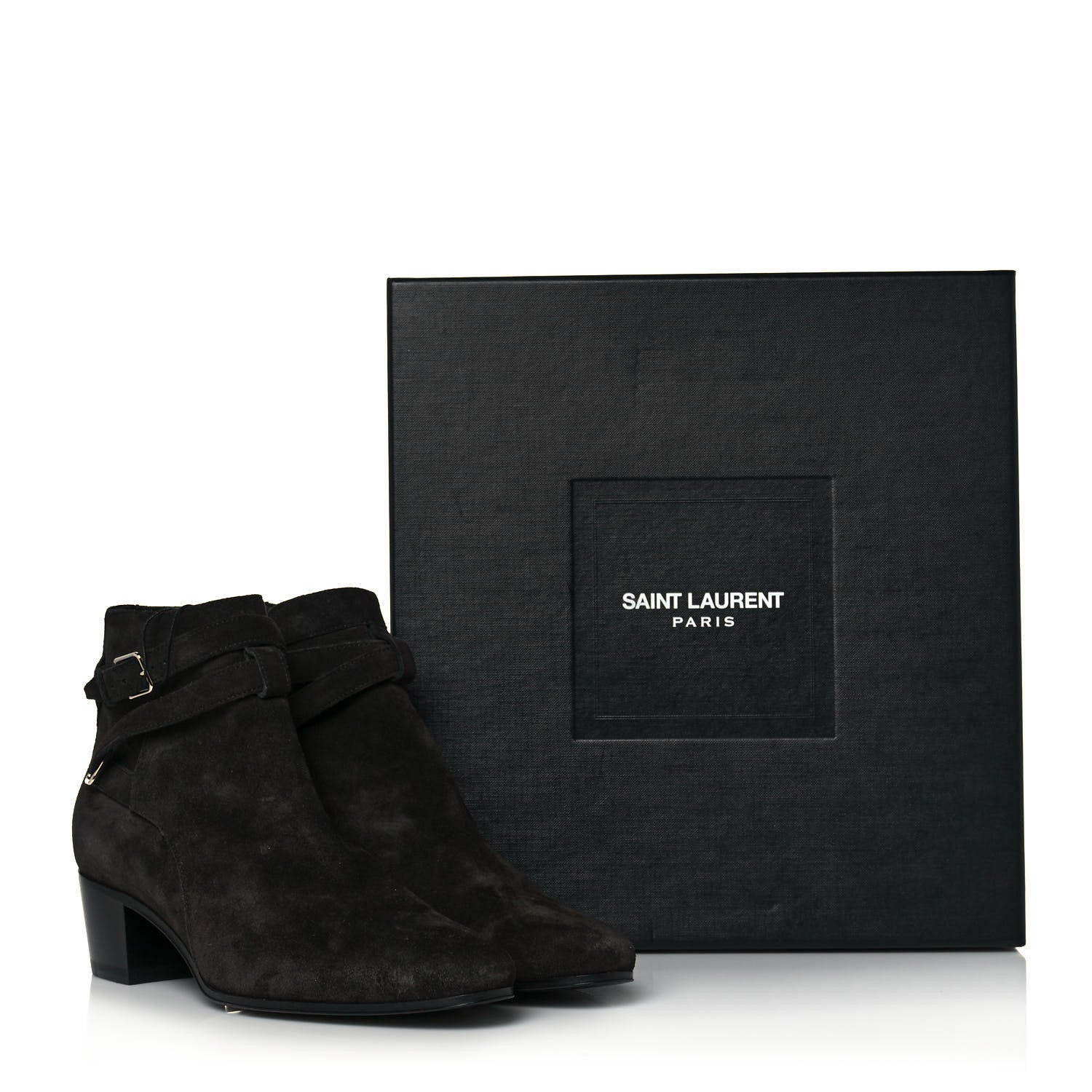 Saint Laurent Suede Jodhpur Calfskin Blake Ankle Boots 37.5 Black 7 of 7