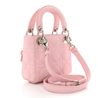 Christian Dior Grained Calfskin Cannage Nano Lady Dior Rose Clair 3 of 11