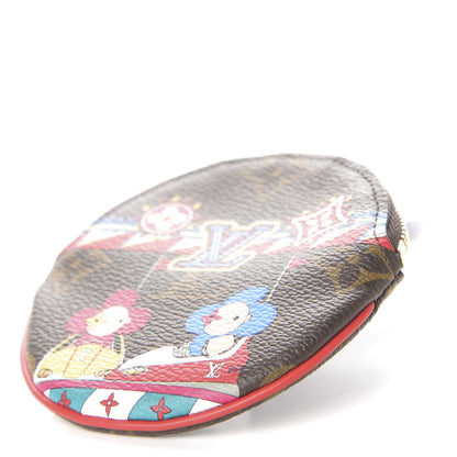 Louis Vuitton Monogram 2020 Christmas Animation Bumper Cars Round Coin Purse Coquelicot 9 of 10