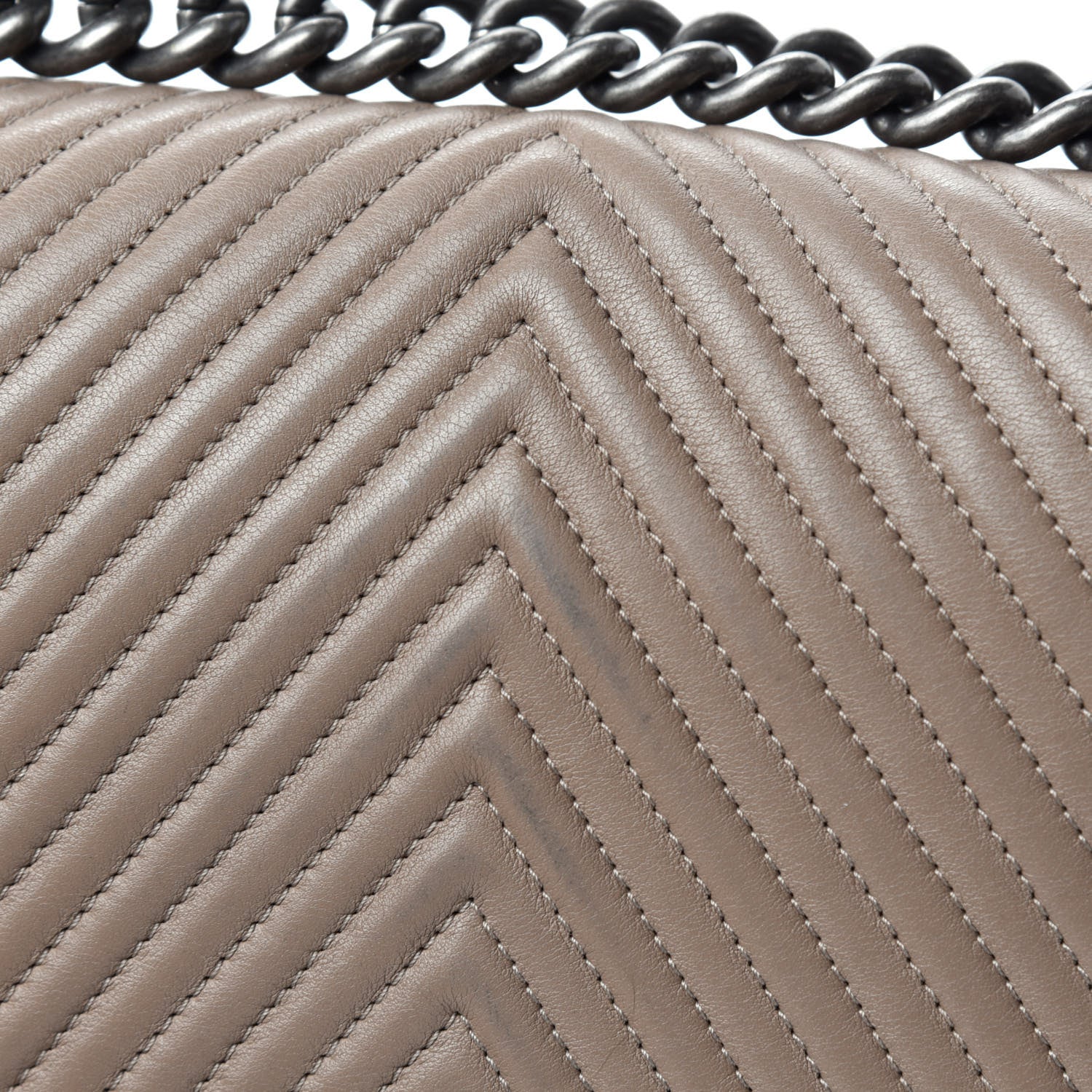 Chanel Calfskin Chevron Quilted Medium Boy Flap Taupe 10 of 16