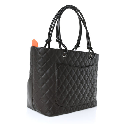 Chanel Calfskin Quilted Large Cambon Tote Brown 3 of 12