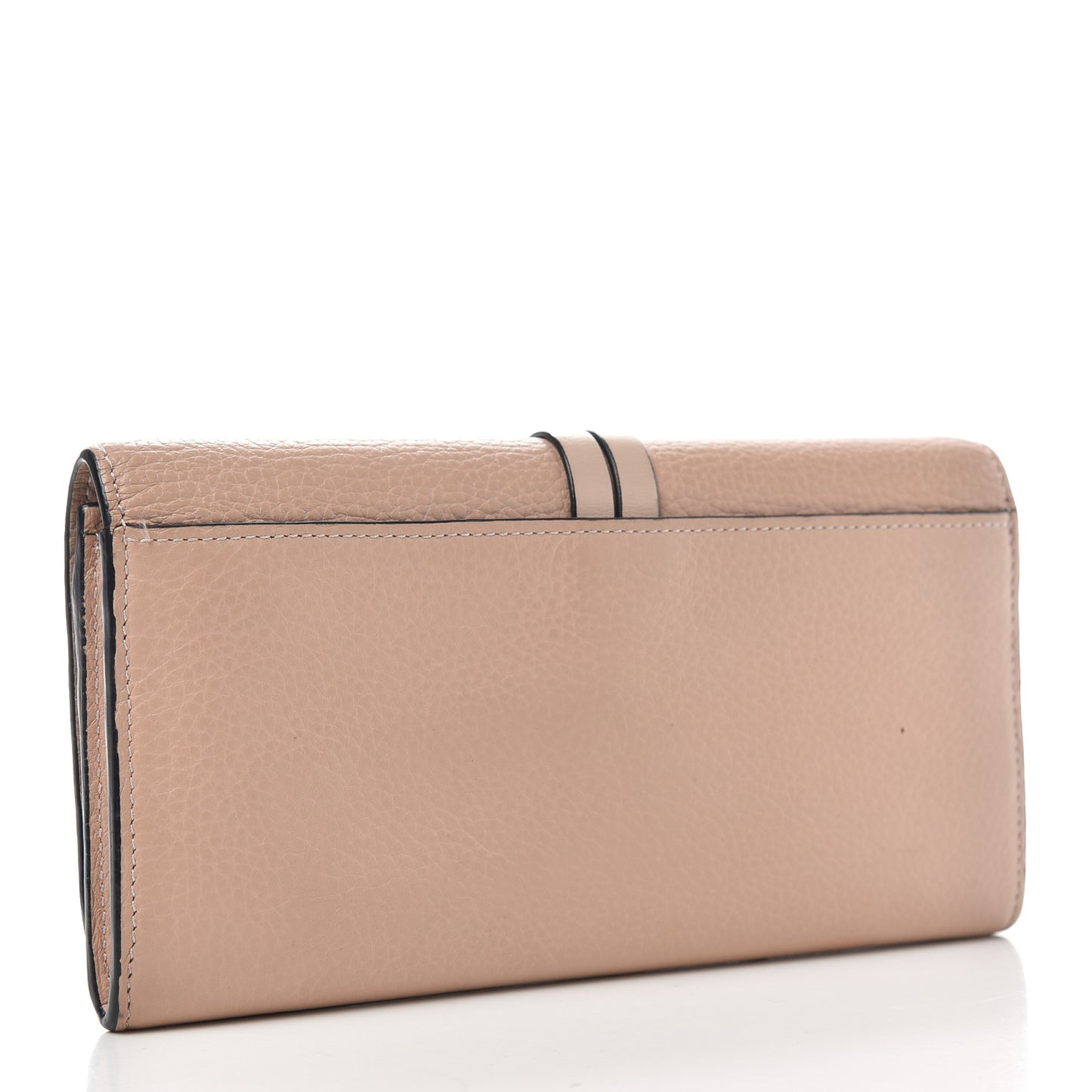 Calfskin Alphabet Long Wallet Blush Nude