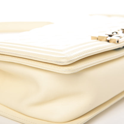 Chanel Lambskin Quilted Medium Boy Flap Light Beige 13 of 22