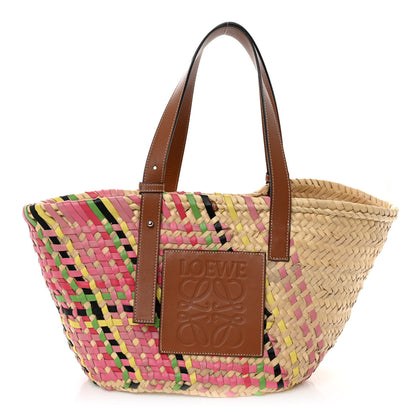 Loewe Raffia Basket Tote Bag Pink Multicolor 1 of 9