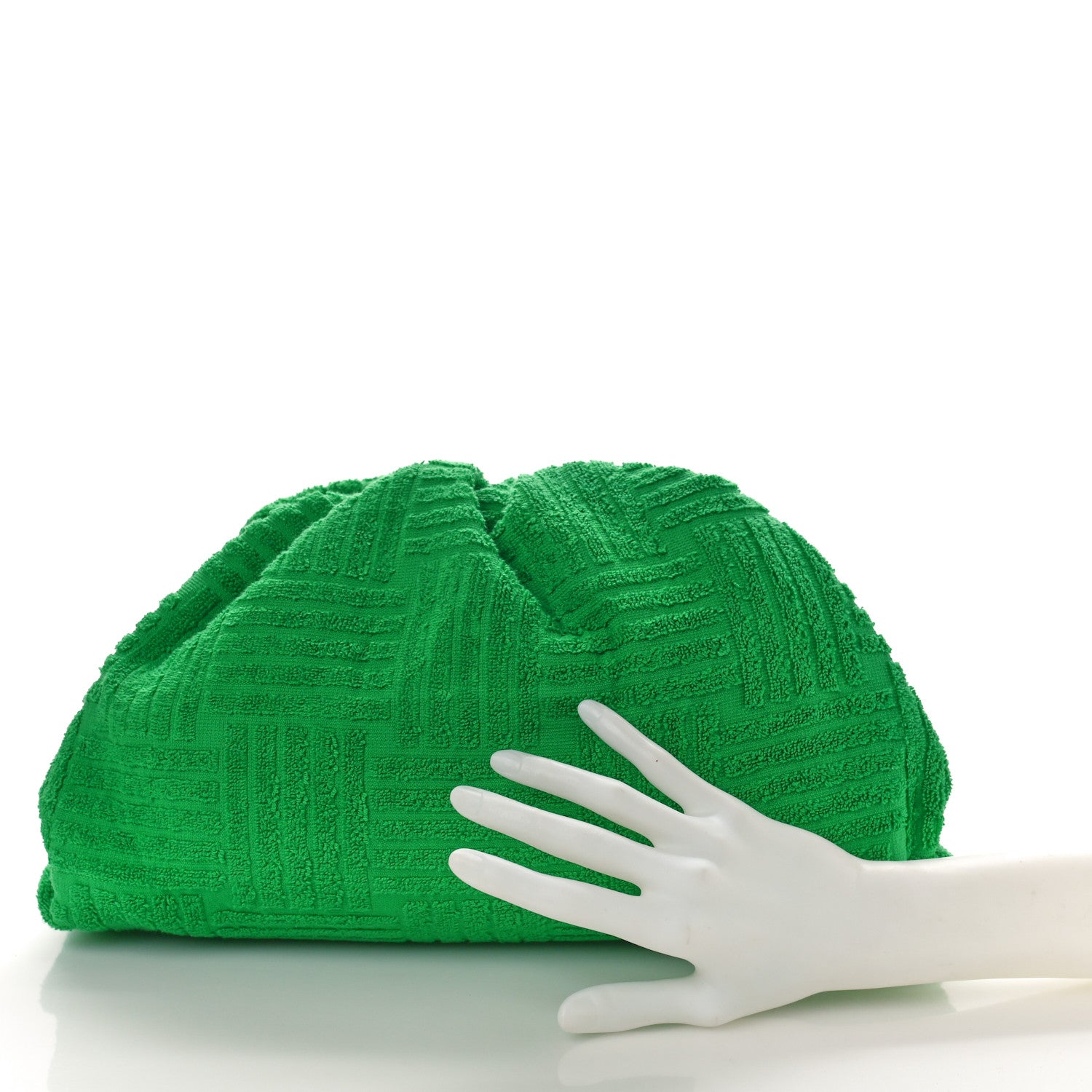 Bottega Veneta Sponge Fabric The Pouch Clutch Grass 2 of 8