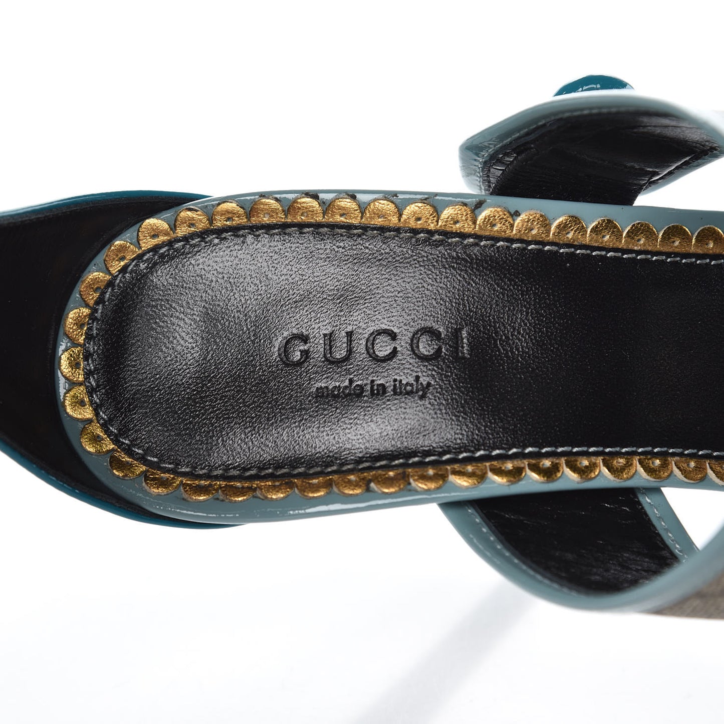 GG Supreme Monogram Patent Harleth Sandals 40 Beige Ebony Pink Fucsia Cyan