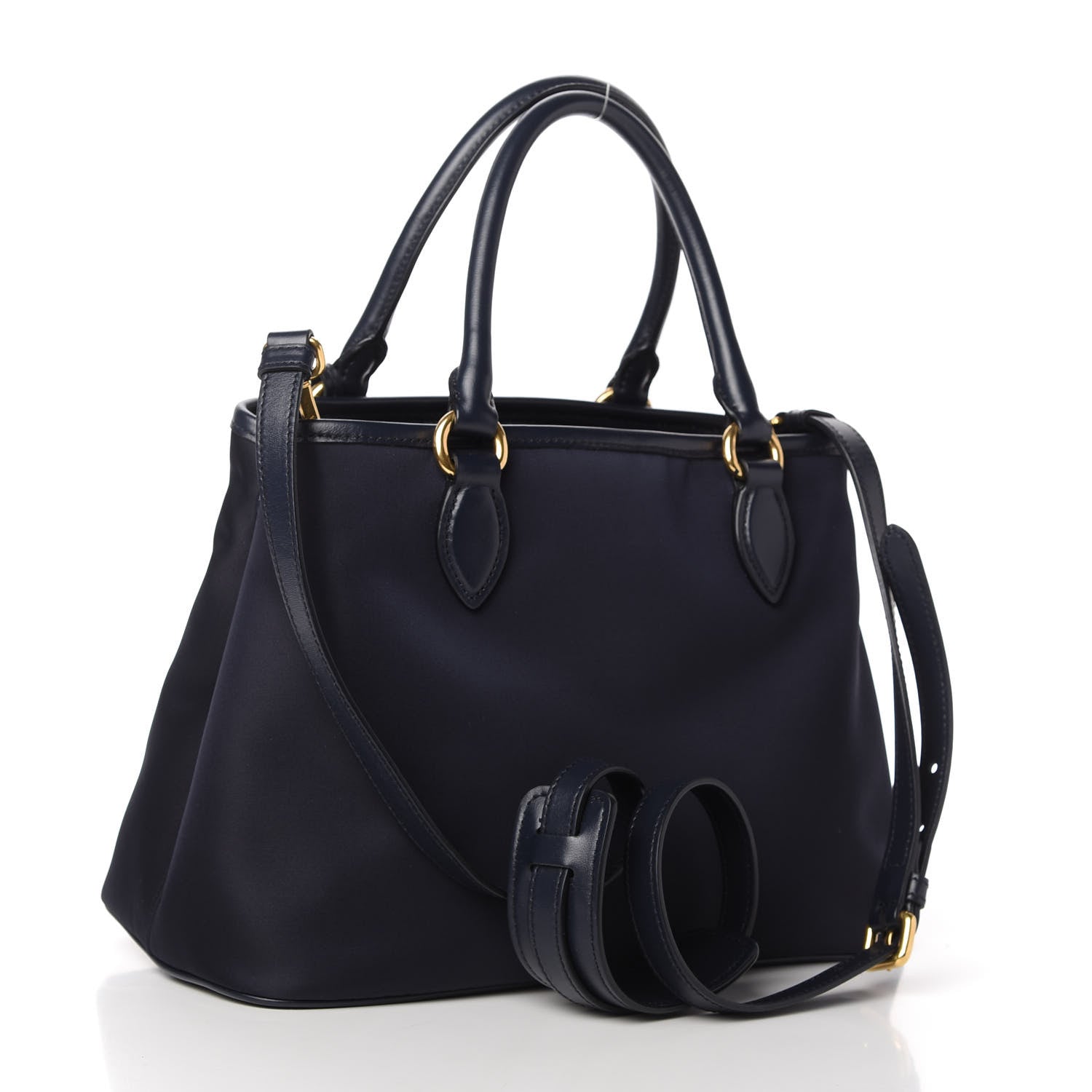 Prada Tessuto Nylon Soft Calf Small Tote Black 3 of 9