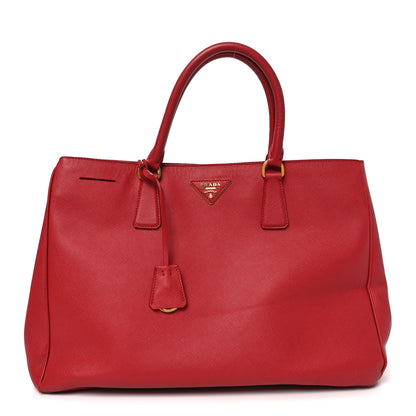 Prada Saffiano Lux Large Tote Fuoco 1 of 9