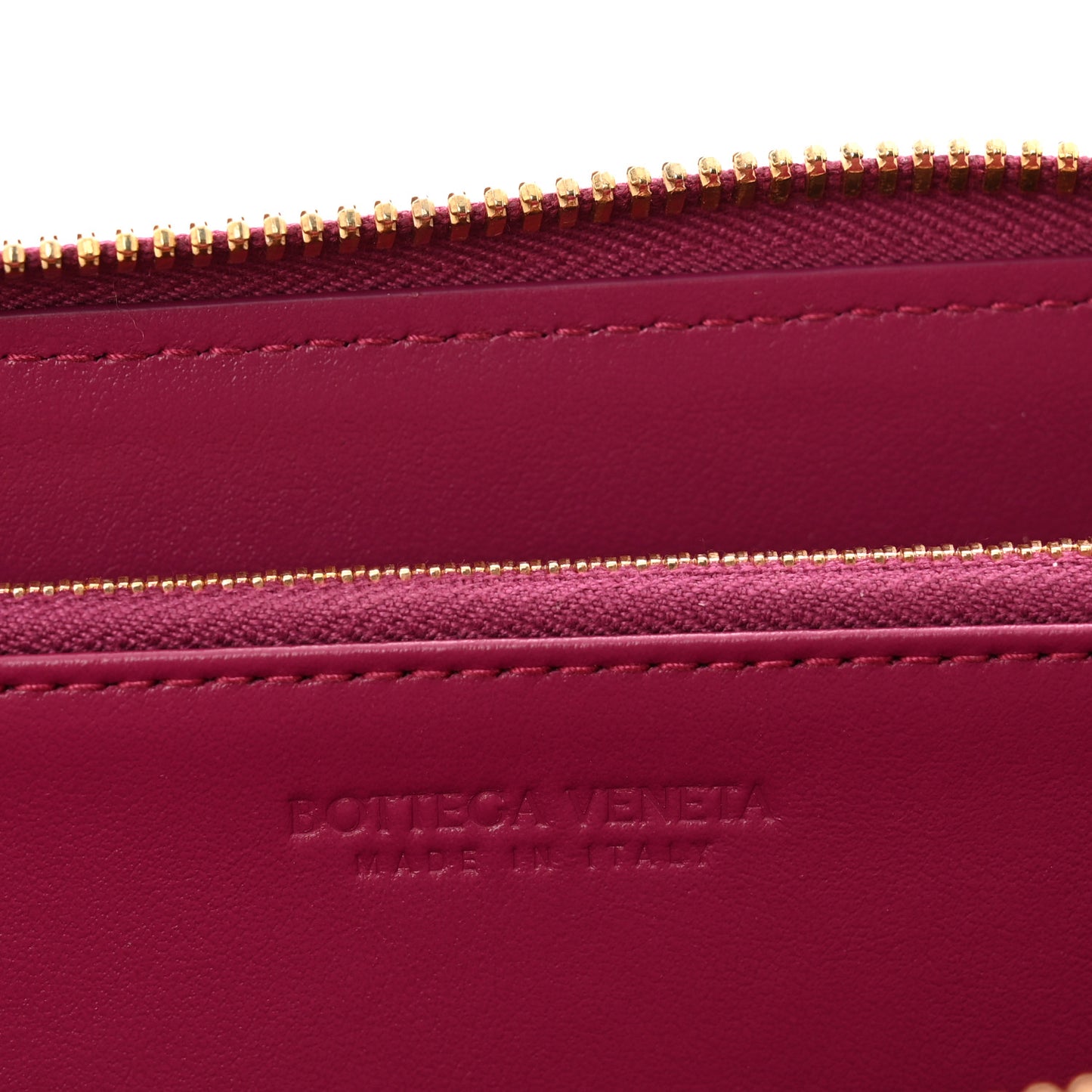 Nappa Intrecciato Zip Around Wallet Cinnabar