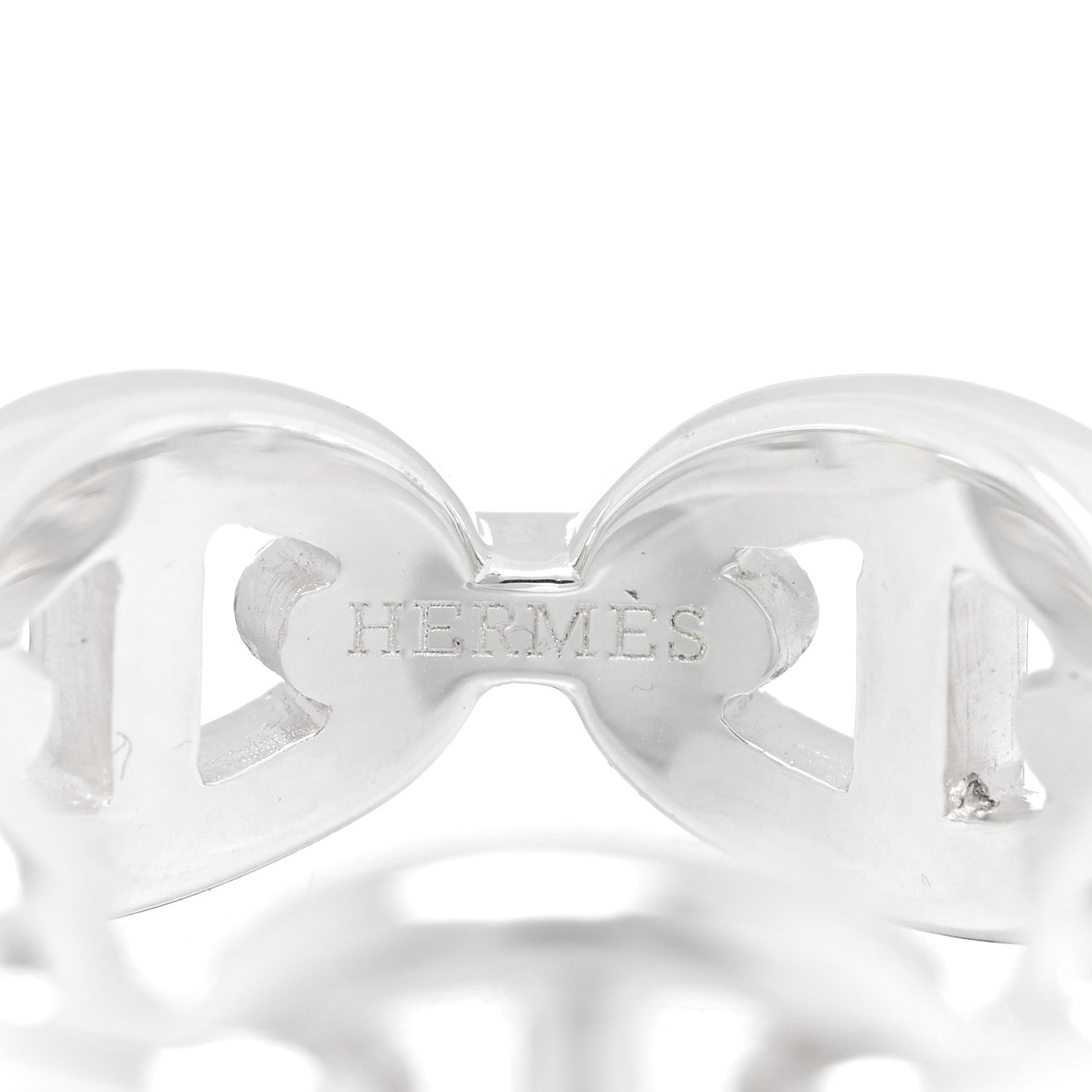 Hermes Sterling Silver PM Chaine d'Ancre Enchainee Band Ring 51 5.75 4 of 5