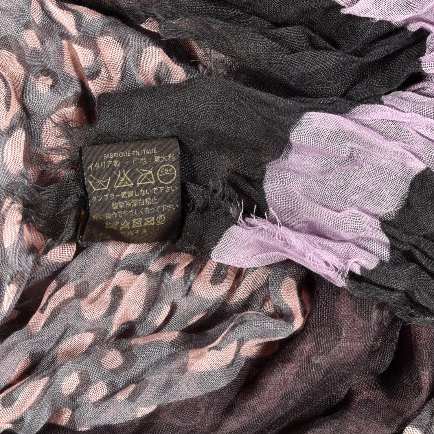Louis Vuitton Cashmere Silk Leopard V Stole Shawl Multicolor 3 of 3