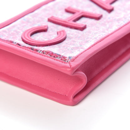 Chanel Tweed PVC Lambskin Clutch With Chain Pink 10 of 10