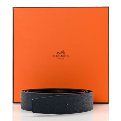 Hermes Box Togo 32mm Belt Strap 100 40 Black Bleu de Prusse 6 of 6