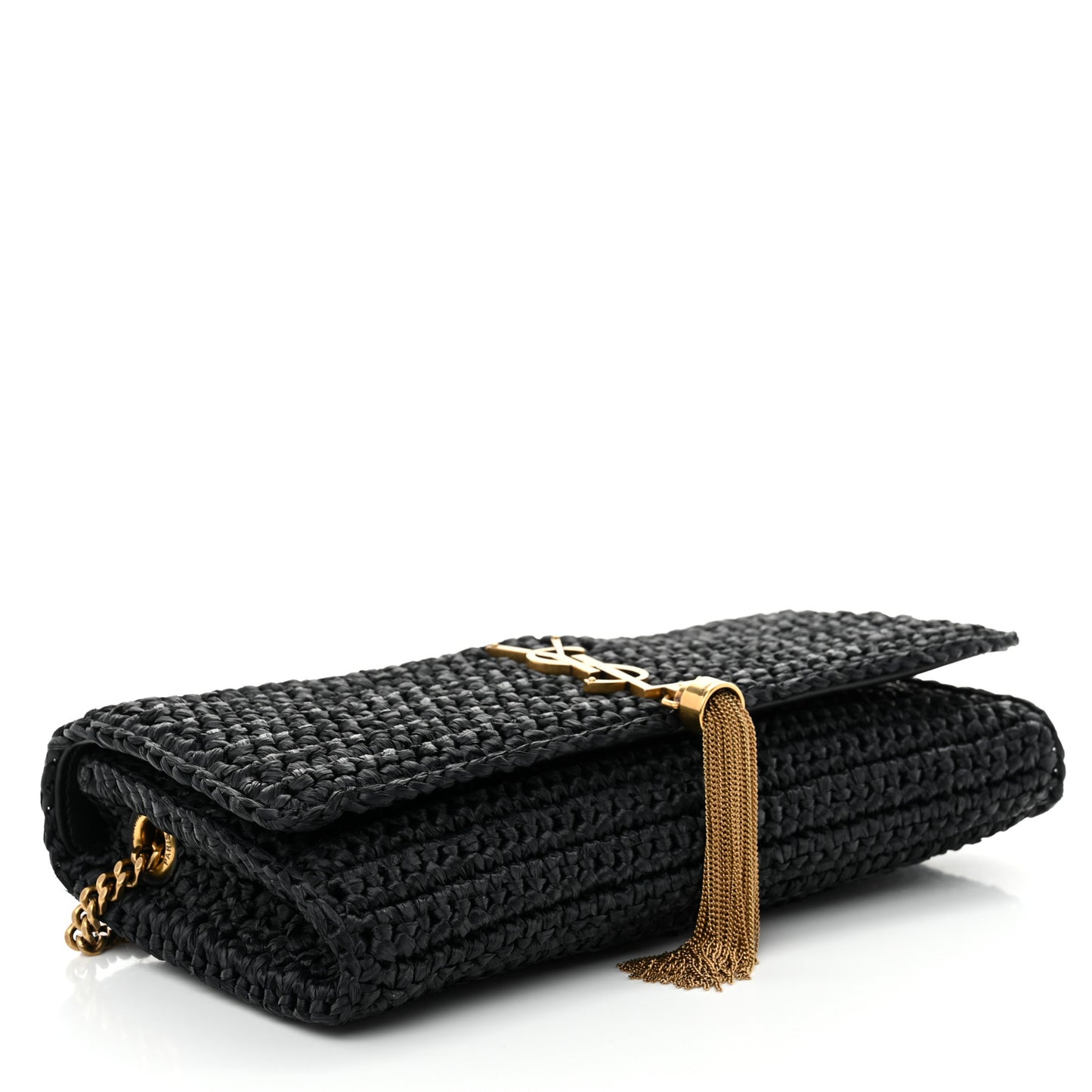 Raffia Monogram Tassel Kate 99 Black
