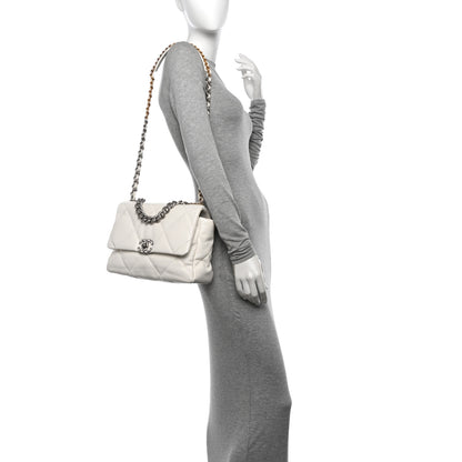 Chanel Lambskin Quilted Large Chanel 19 Flap White 2 of 10