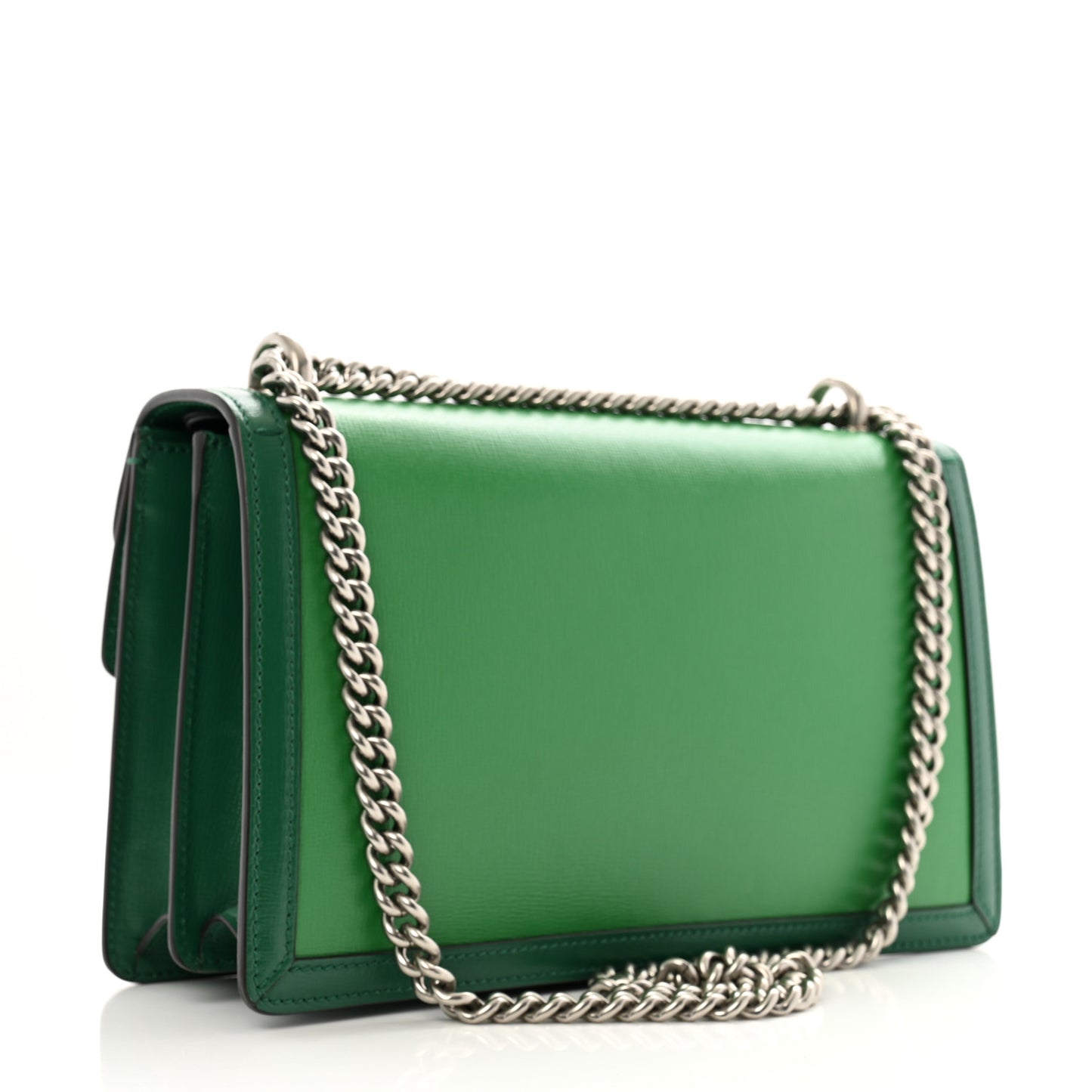 Azalea Calfskin Enamel Small Dionysus Shoulder Bag New Shamarock Emerald Off White