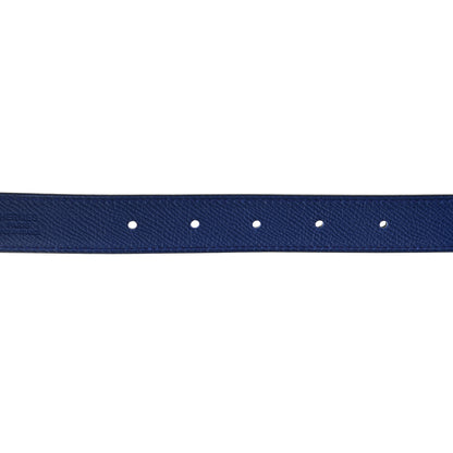 Hermes Swift Epsom 24mm Belt Strap 75 Black Bleu Electrique 4 of 6