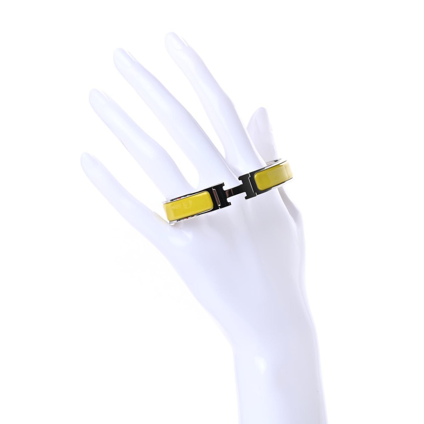 Enamel Narrow Clic Clac H Bracelet GM Chartreuse