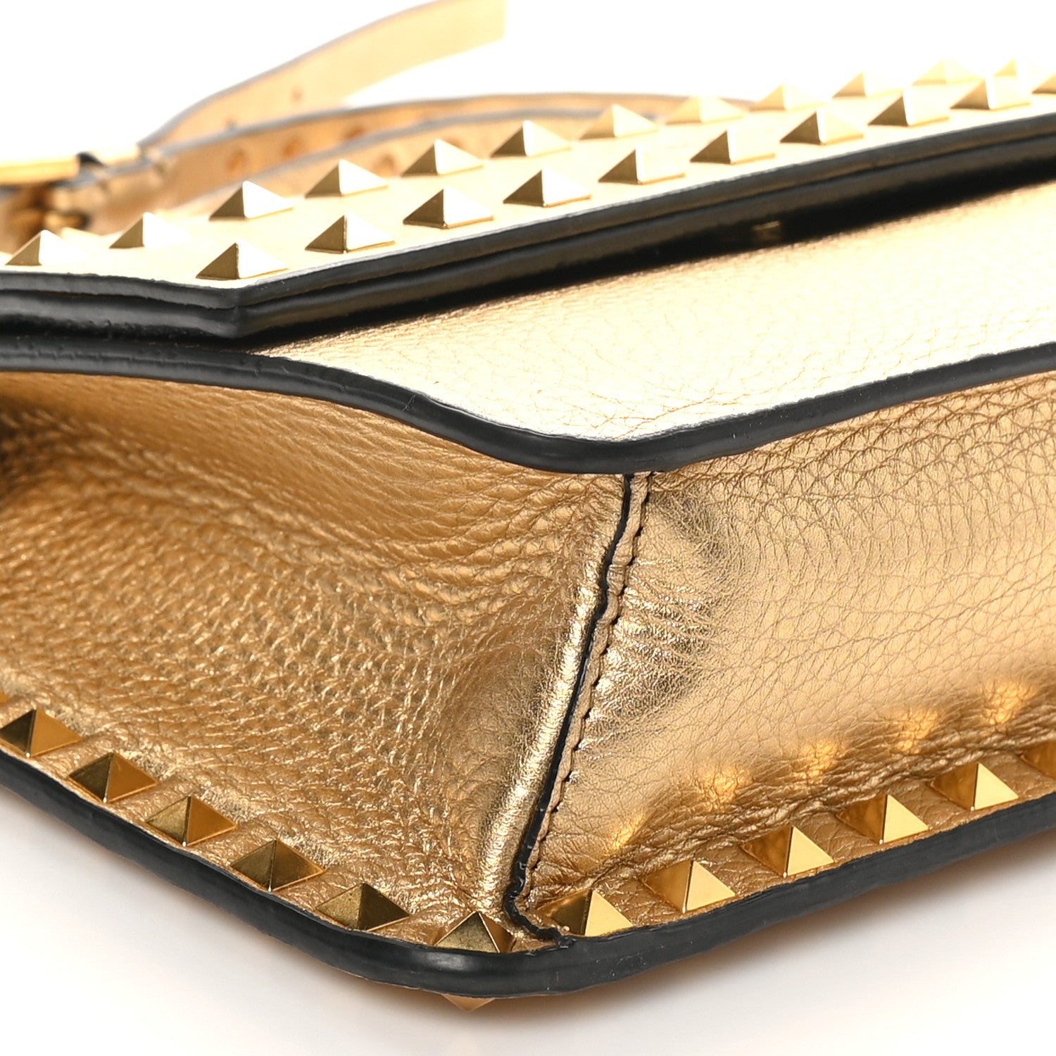 Valentino Garavani Metallic Vitello Rockstud Side Slip Crossbody Bag  Antique Brass 8 of 9